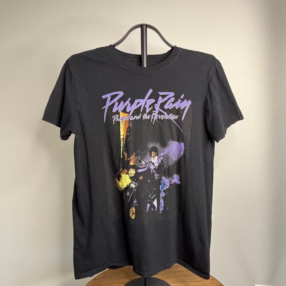 Prince Purple Rain Graphic Band T-Shirt Black Size Small